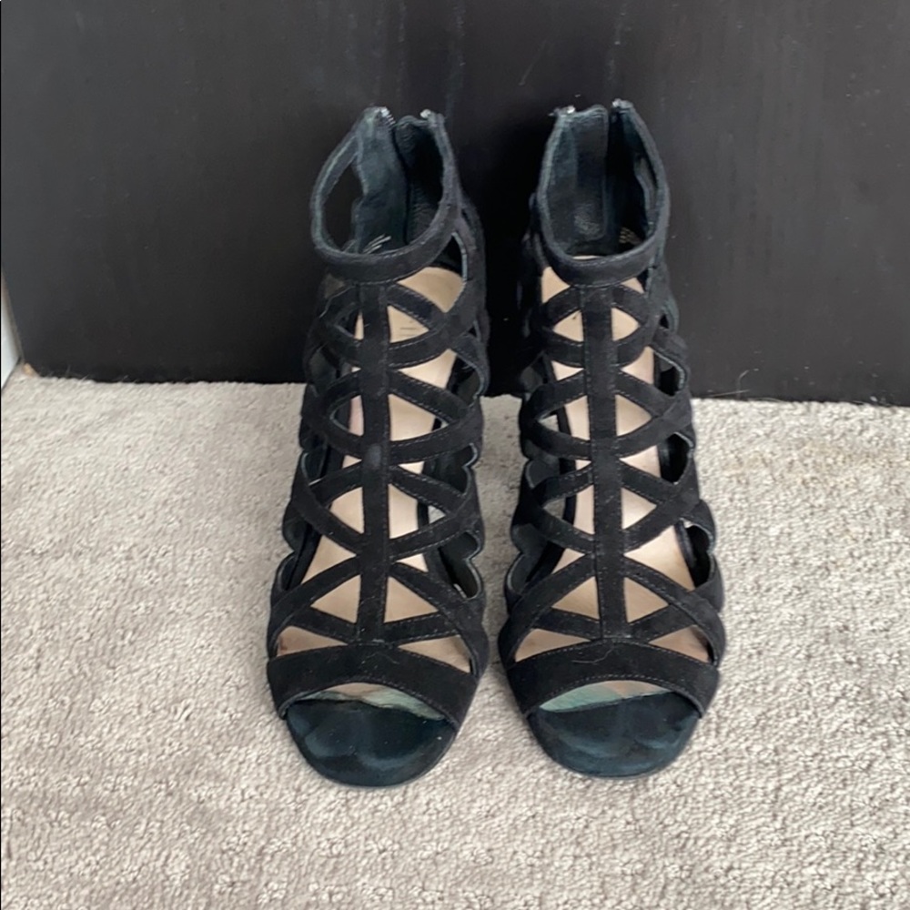 Black heeled sandals